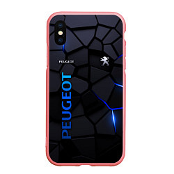 Чехол iPhone XS Max матовый Peugeot - плиты с эффектом свечения