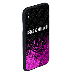 Чехол iPhone XS Max матовый Breaking Benjamin rock legends посередине, цвет: 3D-черный — фото 2