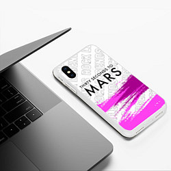 Чехол iPhone XS Max матовый Thirty Seconds to Mars rock legends посередине, цвет: 3D-белый — фото 2