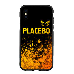 Чехол iPhone XS Max матовый Placebo - gold gradient посередине, цвет: 3D-черный
