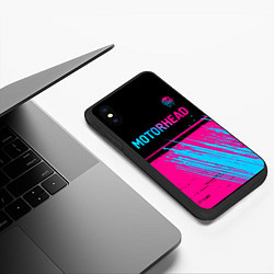 Чехол iPhone XS Max матовый Motorhead - neon gradient посередине, цвет: 3D-черный — фото 2