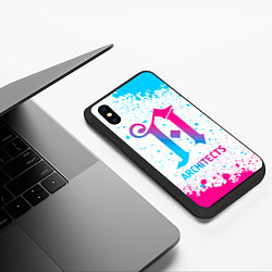 Чехол iPhone XS Max матовый Architects neon gradient style, цвет: 3D-черный — фото 2