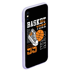 Чехол iPhone XS Max матовый Basketball New York, цвет: 3D-светло-сиреневый — фото 2