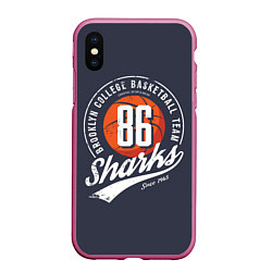 Чехол iPhone XS Max матовый Basketball sharks