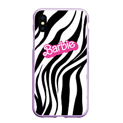 Чехол iPhone XS Max матовый Ретро Барби - паттерн полосок зебры