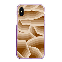 Чехол iPhone XS Max матовый Кофейные линии, цвет: 3D-сиреневый