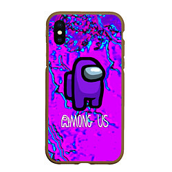 Чехол iPhone XS Max матовый Among us storm neon