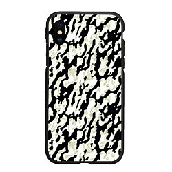 Чехол iPhone XS Max матовый Размытый пятнистый чёрно-белый, цвет: 3D-черный