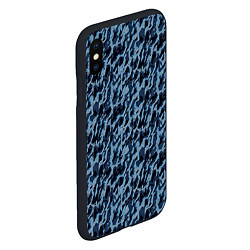 Чехол iPhone XS Max матовый Размытый пятнистый синий, цвет: 3D-черный — фото 2