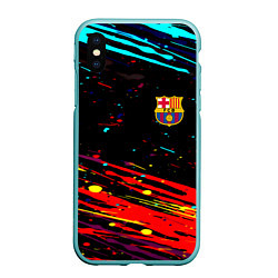 Чехол iPhone XS Max матовый Barcelona краски, цвет: 3D-мятный