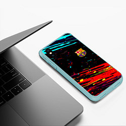 Чехол iPhone XS Max матовый Barcelona краски, цвет: 3D-мятный — фото 2