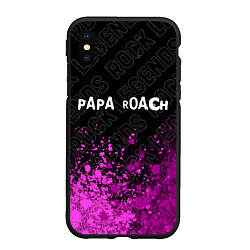 Чехол iPhone XS Max матовый Papa Roach rock legends посередине, цвет: 3D-черный