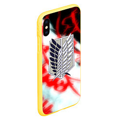 Чехол iPhone XS Max матовый Кровь титанов Attack on Titan, цвет: 3D-желтый — фото 2