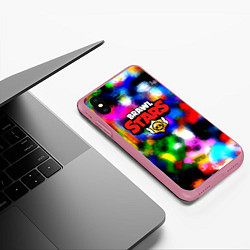 Чехол iPhone XS Max матовый Brawl stars все персонажи бравлеры, цвет: 3D-малиновый — фото 2