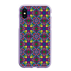 Чехол iPhone XS Max матовый Стеклянная мозаика, цвет: 3D-светло-сиреневый
