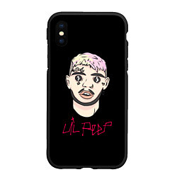 Чехол iPhone XS Max матовый Lil Peep rap music, цвет: 3D-черный