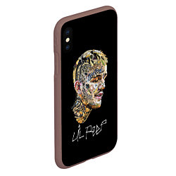 Чехол iPhone XS Max матовый Lil Peep mosaic rap, цвет: 3D-коричневый — фото 2