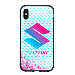 Чехол iPhone XS Max матовый Suzuki neon gradient style, цвет: 3D-черный