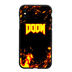 Чехол iPhone XS Max матовый Doom огненный марс