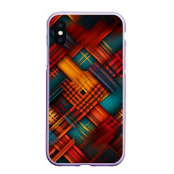 Чехол iPhone XS Max матовый Разноцветная клетка в шотландском стиле