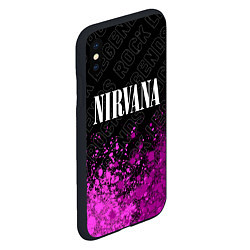 Чехол iPhone XS Max матовый Nirvana rock legends посередине, цвет: 3D-черный — фото 2