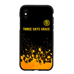 Чехол iPhone XS Max матовый Three Days Grace - gold gradient посередине, цвет: 3D-черный