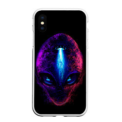 Чехол iPhone XS Max матовый UFO alien head