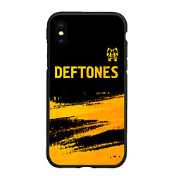 Чехол iPhone XS Max матовый Deftones - gold gradient посередине, цвет: 3D-черный