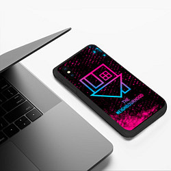 Чехол iPhone XS Max матовый The Neighbourhood - neon gradient, цвет: 3D-черный — фото 2