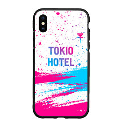 Чехол iPhone XS Max матовый Tokio Hotel neon gradient style посередине, цвет: 3D-черный