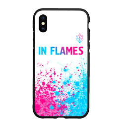 Чехол iPhone XS Max матовый In Flames neon gradient style посередине, цвет: 3D-черный