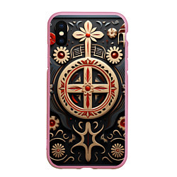 Чехол iPhone XS Max матовый Орнамент в славянской стилистике