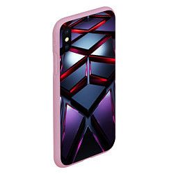 Чехол iPhone XS Max матовый Объемные пластины, цвет: 3D-розовый — фото 2