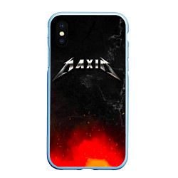 Чехол iPhone XS Max матовый Максим в стиле Металлика - огонь и искры
