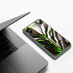 Чехол iPhone XS Max матовый Броня адская и райская зелёная, цвет: 3D-темно-зеленый — фото 2