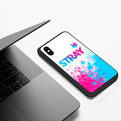 Чехол iPhone XS Max матовый Stray neon gradient style посередине, цвет: 3D-черный — фото 2