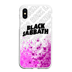 Чехол iPhone XS Max матовый Black Sabbath rock legends посередине, цвет: 3D-белый