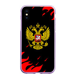 Чехол iPhone XS Max матовый Герф россия красный огонь