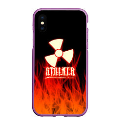 Чехол iPhone XS Max матовый Stalker 2 flame, цвет: 3D-фиолетовый