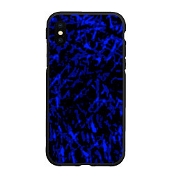 Чехол iPhone XS Max матовый Абстракция чёрно-синий, цвет: 3D-черный