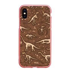 Чехол iPhone XS Max матовый Dinosaurs bones