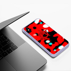 Чехол iPhone XS Max матовый Анархия красные краски, цвет: 3D-светло-сиреневый — фото 2