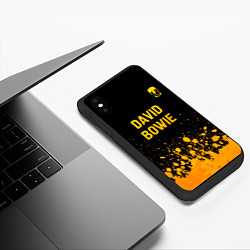 Чехол iPhone XS Max матовый David Bowie - gold gradient посередине, цвет: 3D-черный — фото 2