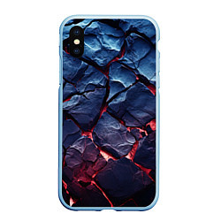 Чехол iPhone XS Max матовый Большие камни с разломами