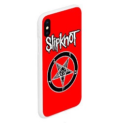 Чехол iPhone XS Max матовый Slipknot пентаграмма, цвет: 3D-белый — фото 2