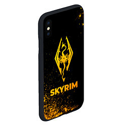 Чехол iPhone XS Max матовый Skyrim - gold gradient, цвет: 3D-черный — фото 2