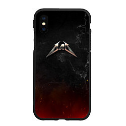 Чехол iPhone XS Max матовый Папа в стиле Металлика