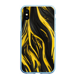 Чехол iPhone XS Max матовый Жёлтая и чёрная краска