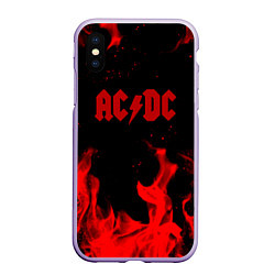 Чехол iPhone XS Max матовый AC DC огненный стиль