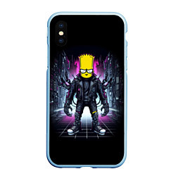 Чехол iPhone XS Max матовый Cool Bart Simpson - cyberpunk - ai art